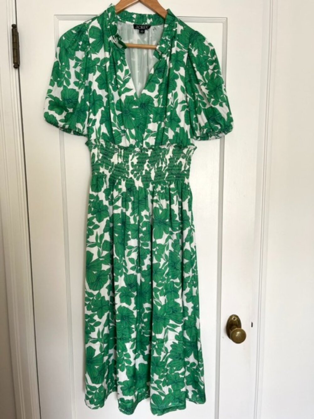 J. Crew Smocked-waist Dress in Greenhouse Floral Print | Size XS - Picture 3 of 12